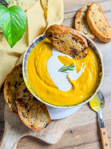 recette healthy-Velouté de butternut et carottes rôties