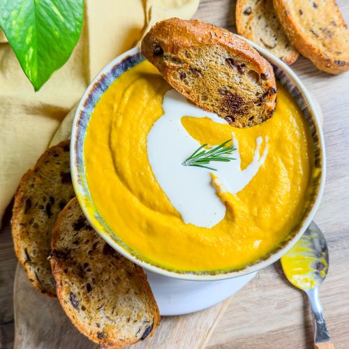 recette healthy-Velouté de butternut et carottes rôties